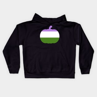 Halloween Pumpkin LGBT Flag Genderqueer Kids Hoodie